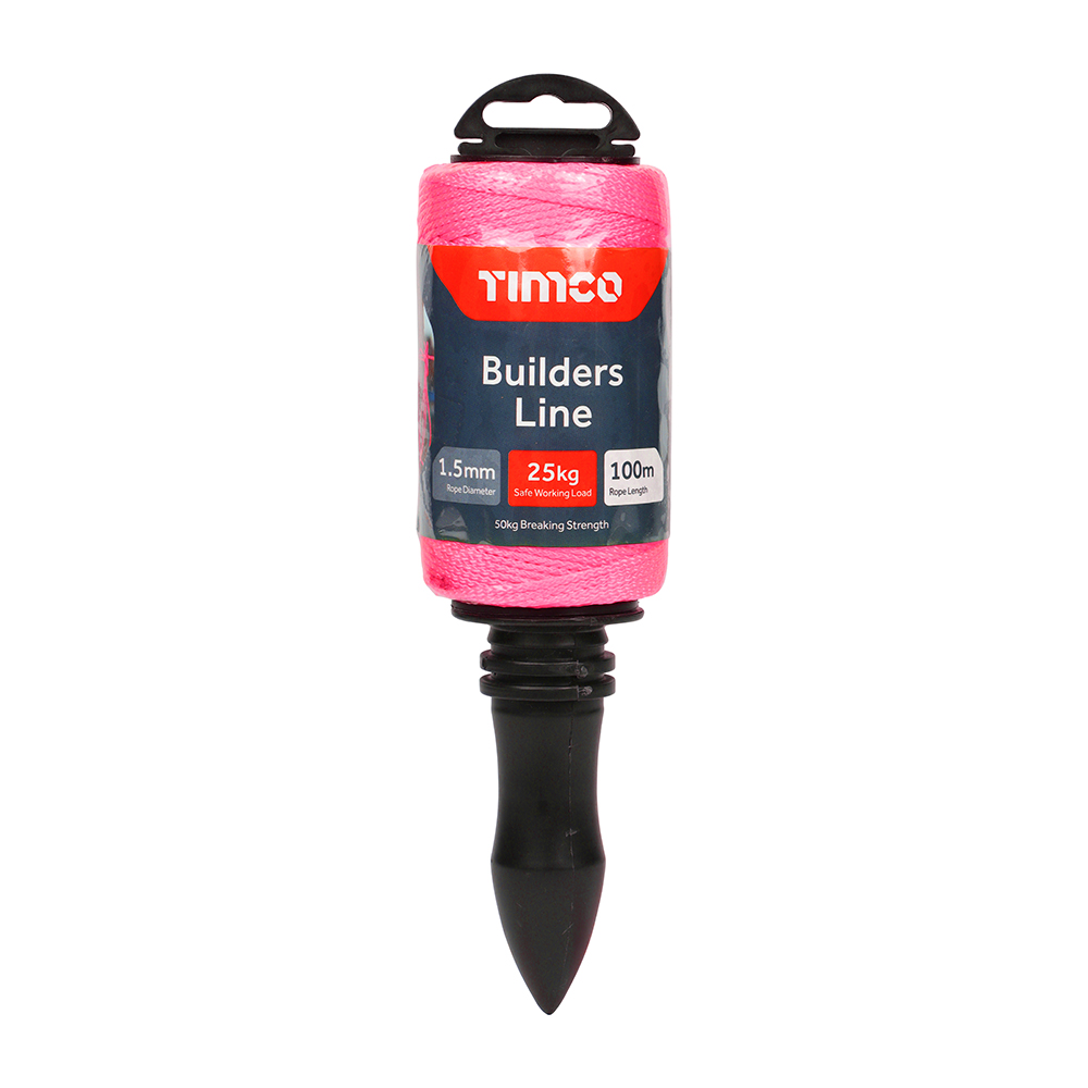 1.5mm x 100m - Nylon Builders Line - Winder- Pink