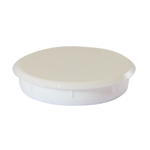 35mm Hinge Hole Cover Caps - White - (Pack of 4)