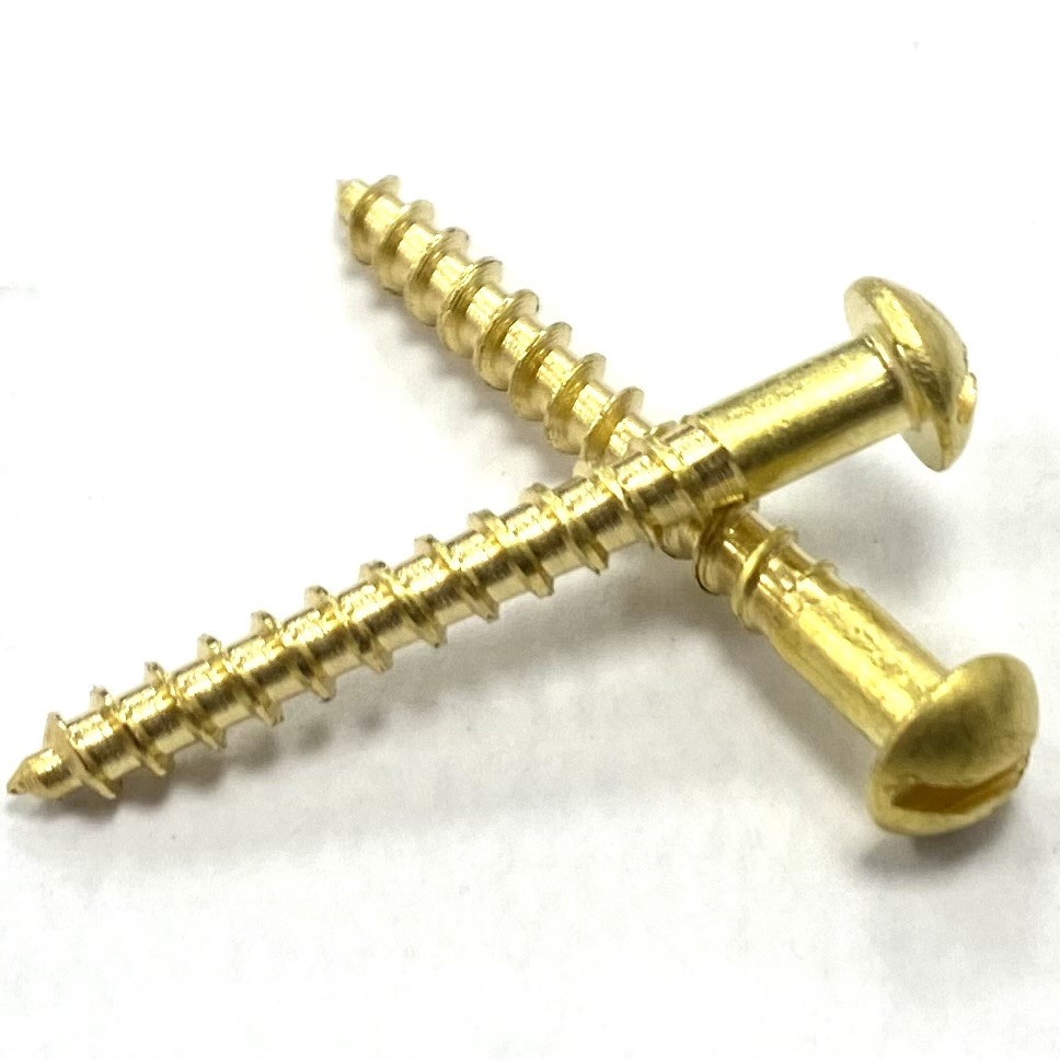 M3 x 10mm Slotted Solid Brass Screw In Type A Threaded Wood Inserts  Chipboard