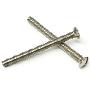 Slotted Raised Countersunk M3.5 Electrical Screws - Nickel Plated Brass