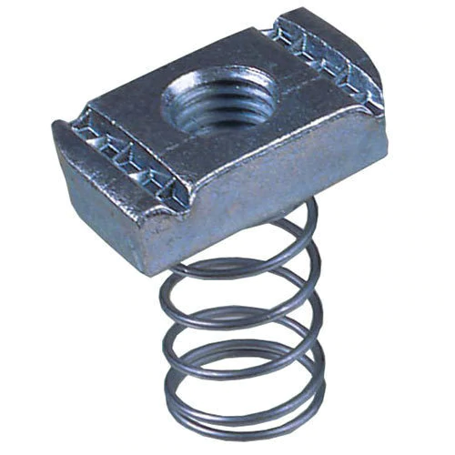 Long Spring Plain Channel Nut BLUE Passivated Zinc Plated