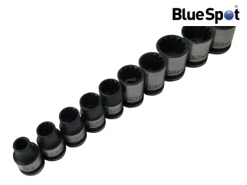 BlueSpot 3/8in Drive Spline Socket Set Metric, 10 Piece B/S1543