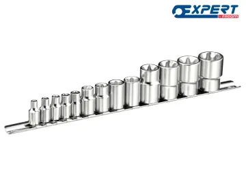 Expert TORX Socket Set of 13 1/4 3/8 & 1/2in Drive BRIE034801B