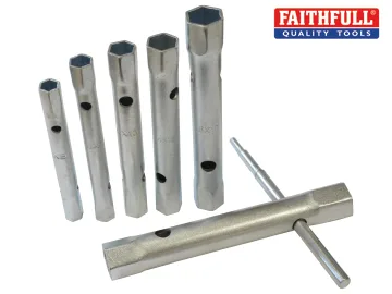 Faithfull Box Spanner Set + Tommy Bar 6 Piece 8-19mm FAISPBOXSET6