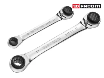 Facom Quatro Ratcheting Spanner Set, 2 Piece