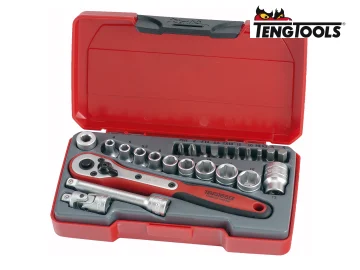 Teng T1424 Socket Set of 24 Metric 1/4in Drive TENT1424