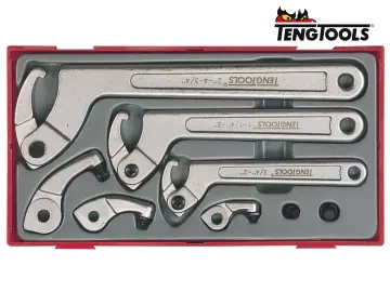 Teng TTHP08 Hook & Pin Wrench Set, 8 Piece TENTTHP08