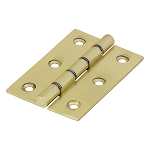 Double Steel Washered Hinges - Solid Brass