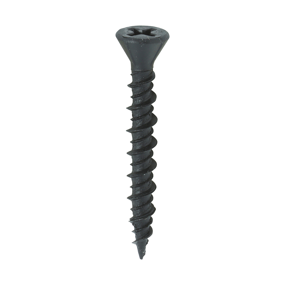 3.9 x 45mm Drywall Dense Board Screws, Phillips Head - Reduced Countersunk High-Low Thread - Black - (Pack of 1000)