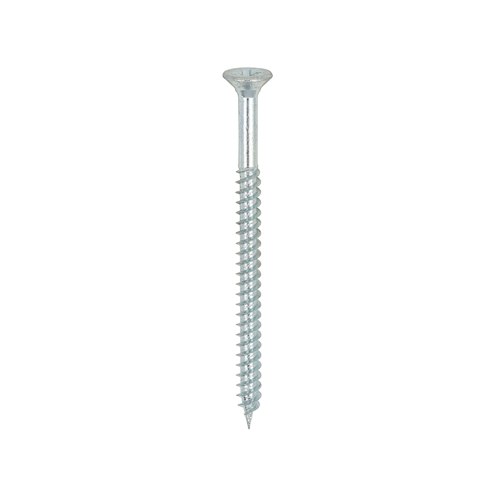 6 x 2" - (3.5 x 50mm) Pozi Countersunk Twin-Thread Woodscrews, Carbon Steel, Bright Zinc Plated