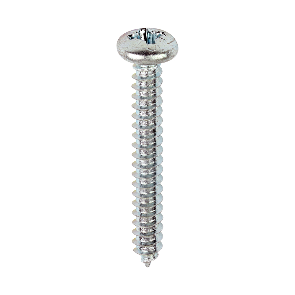 8 x 1 1/4 - (4.2 x 32) Self-Tapping Screws - PZ - Pan - Zinc