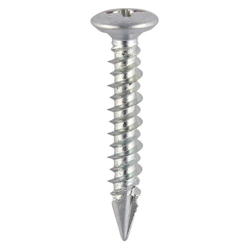 4.3 x 20mm Window Fabrication Screws - Pan Countersunk - PH - High-Low Thread - Slash Point - Zinc)