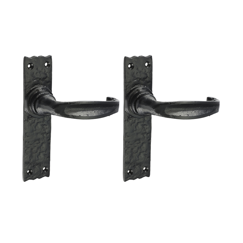 155 x 37 Narrow Style Lever Latch Handles - Antique Black (Pack of 2)