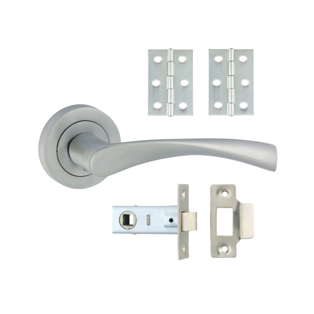 Mixed Edleston Lever On Rose Door Pack - Satin Chrome