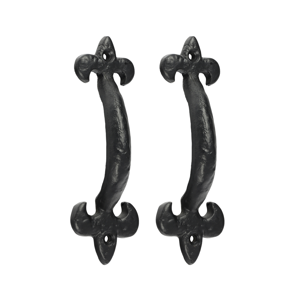 6" Fleur De Lys Pull Handle - Antique Black