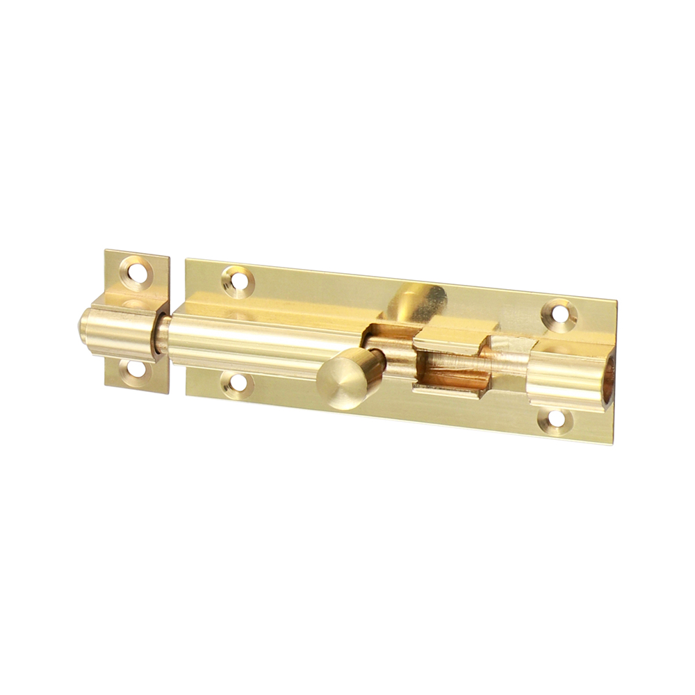 100 x 25mm Straight Barrel Bolt - Polished Brass