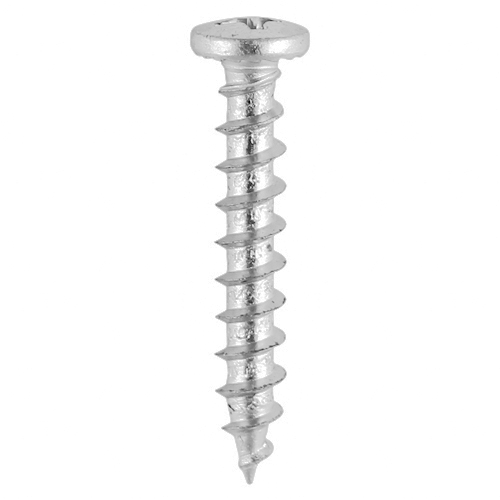 4.8 x 16mm Window Fabrication Screws - Friction Stay - Shallow Pan with Serrations - PH - Single Thread - Gimlet Tip - Stainless Steel