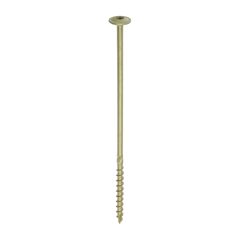 8.0 x 225mm Timber Frame Construction & Landscaping Screws - Wafer Exterior Green Organic