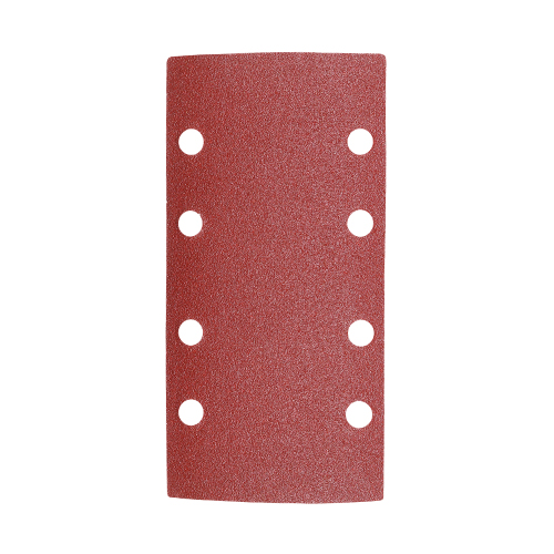 93 x 185mm 1/3 Sanding Sheets - 80 Grit - Red - Punched (Pack of 5)