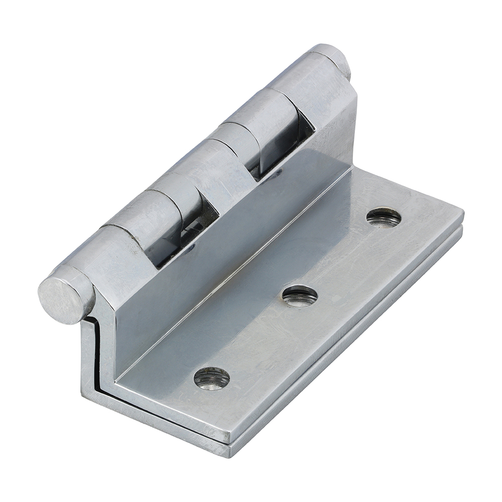 64 x 55 Cranked Ball Race Hinges - Solid Brass - Polished Chrome (Pack of 2)