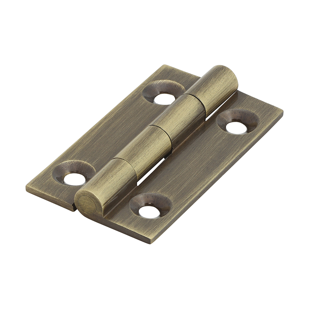 38 x 22 Solid Drawn Hinge - Solid Brass - Antique Brass (Pack of 2)