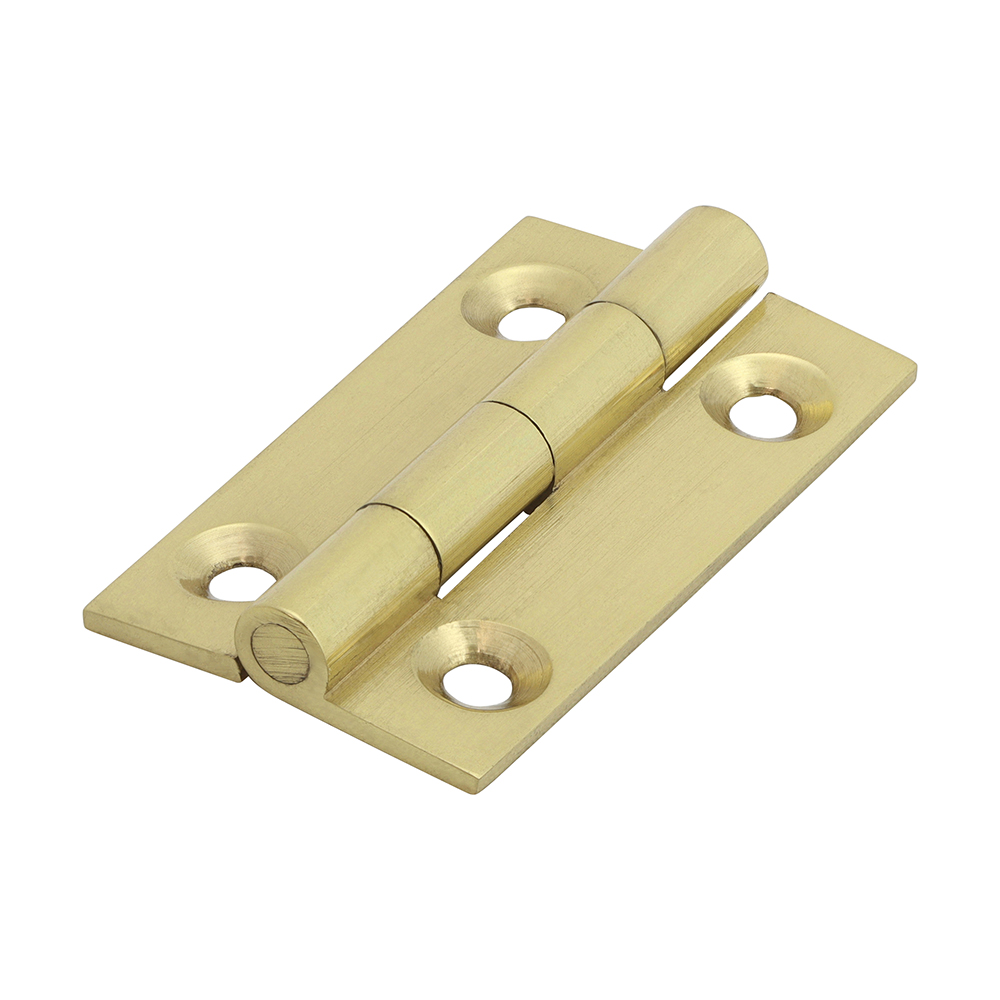38 x 22 Solid Drawn Hinge - Solid Brass - Polished Brass (Pack of 2)