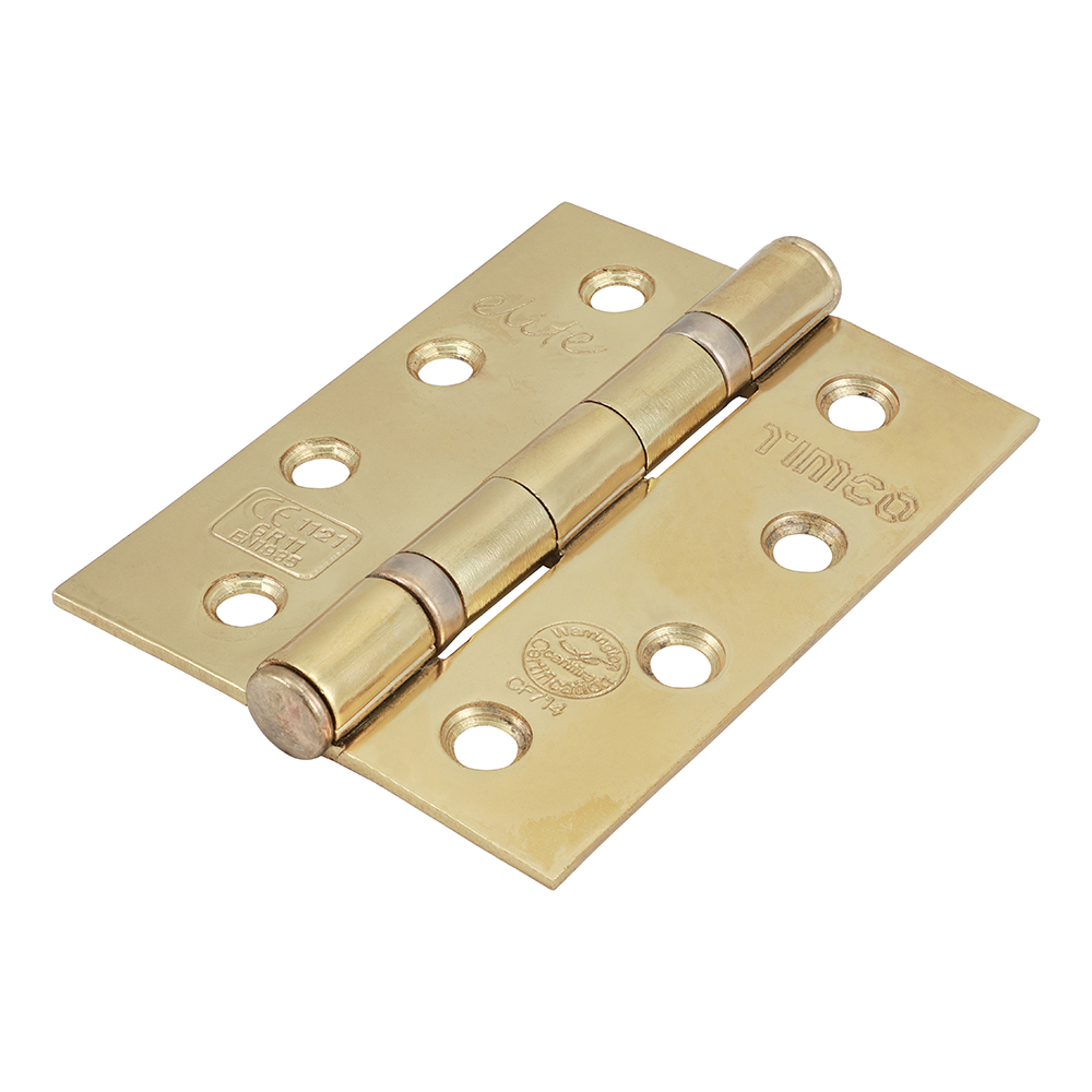 102 x 76 x 2.6 Grade 11 Fire Door Hinges -Electro Brass (Pack of 2)