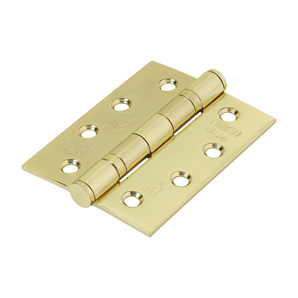 101 x 76 x 3 Grade 13 Fire Door Hinges - Electro Brass Stainless Steel (Pack of 2)