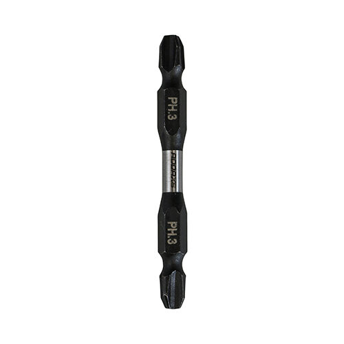 No.3 x 65 Impact Driver Bits - PZ - Double Ended (Pack of 2)