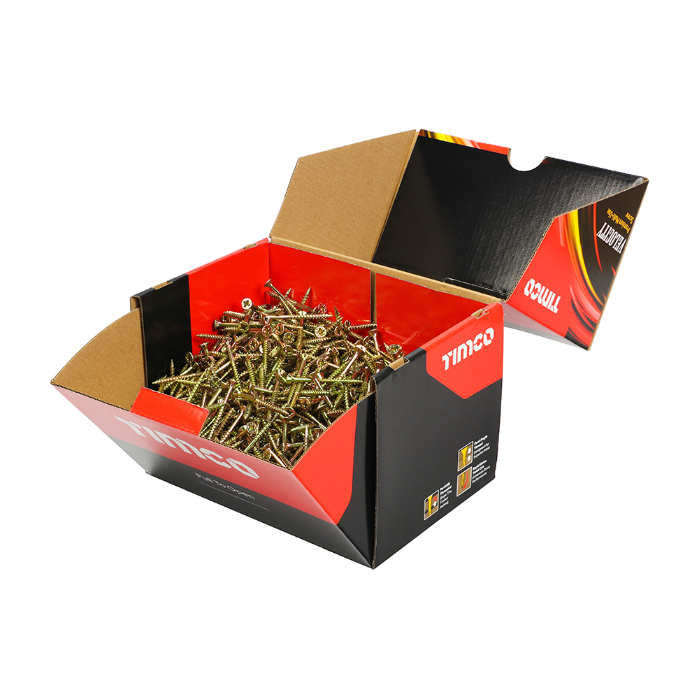8 x 2 - (4.0 x 50) Velocity Premium Multi-Use Screws - PZ - Double Countersunk - Yellow (Pack of 1000)