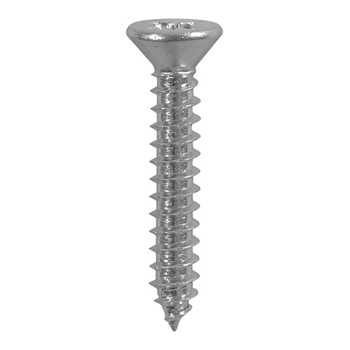 4.2 x 19mm Metal Tapping Screws - PZ - Countersunk - Self-Tapping - A2 Stainless Steel