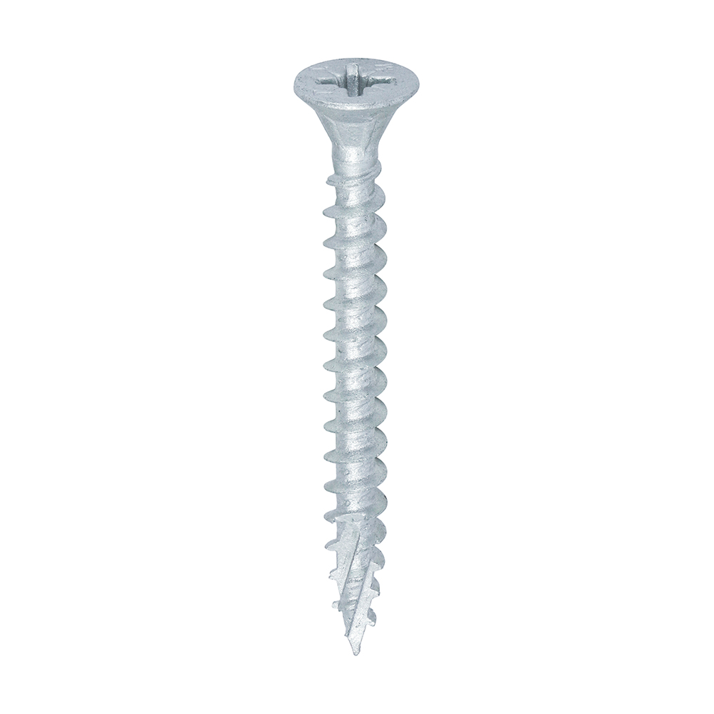 10 x 2 - (5.0 x 50mm) C2 Strong-Fix Exterior Multi-Purpose Premium Screws - PZ - Double Countersunk - Silver