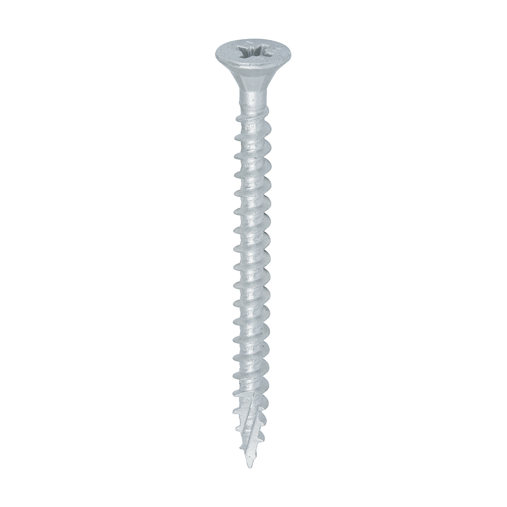 10 x 2 1⁄2 - (5.0 x 60mm) C2 Strong-Fix Exterior Multi-Purpose Premium Screws - PZ - Double Countersunk - Silver