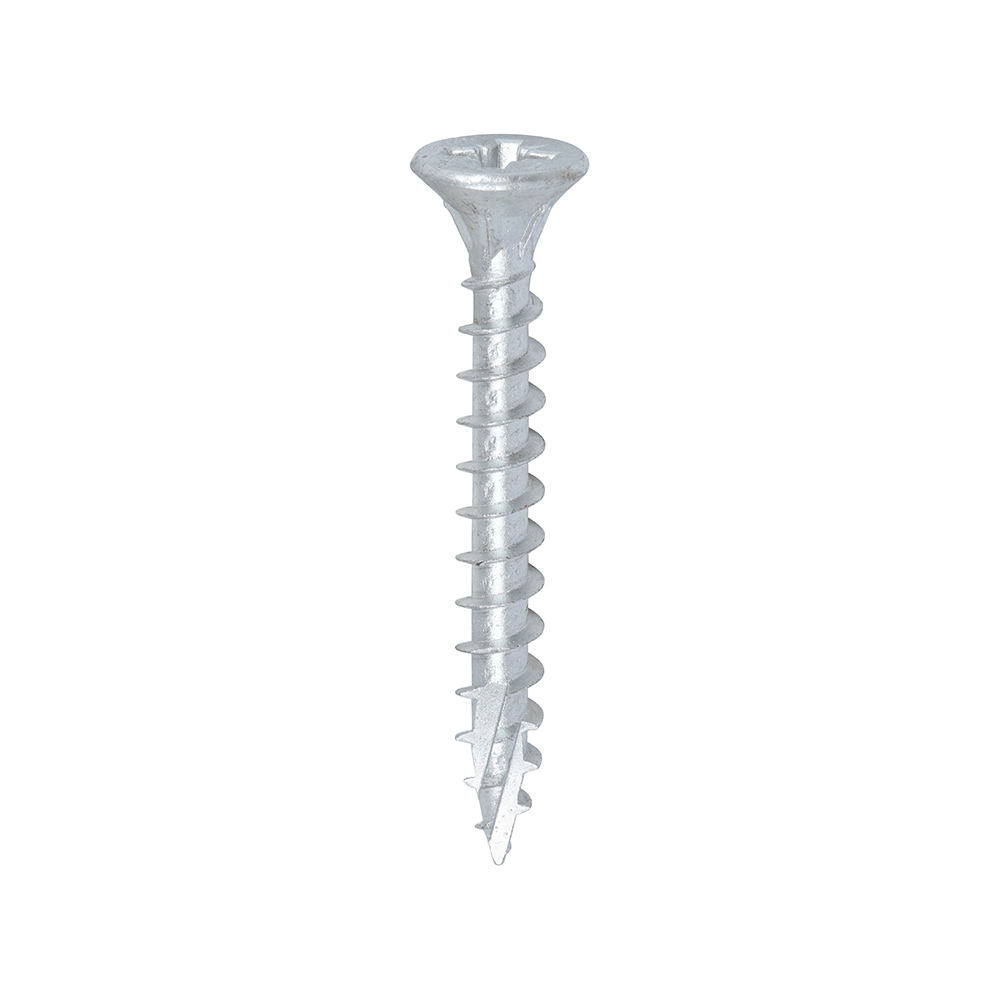 12 x 2 - (6.0 x 50mm) C2 Strong-Fix Exterior Multi-Purpose Premium Screws - PZ - Double Countersunk - Silver