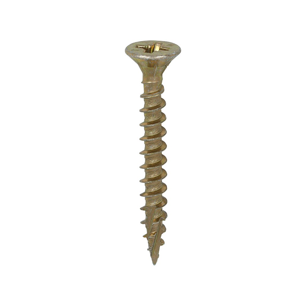12 x 2 - (6.0 x 50mm) C2 Strong-Fix Multi-Purpose Premium Screws Pozi Countersunk - Zinc Yellow Passivated WoodScrew