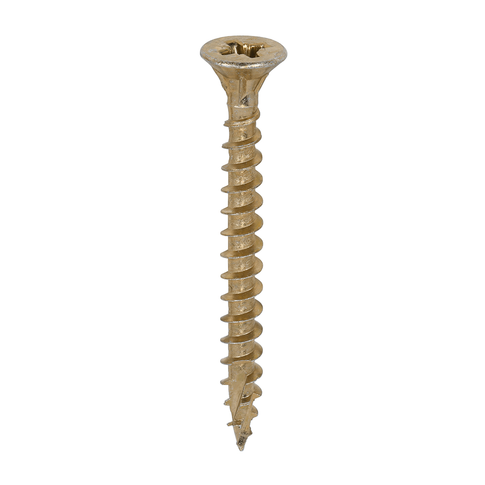 12 x 2 1⁄2 - (6.0 x 70mm) C2 Strong-Fix Multi-Purpose Premium Screws Pozi Countersunk - Zinc Yellow Passivated WoodScrew