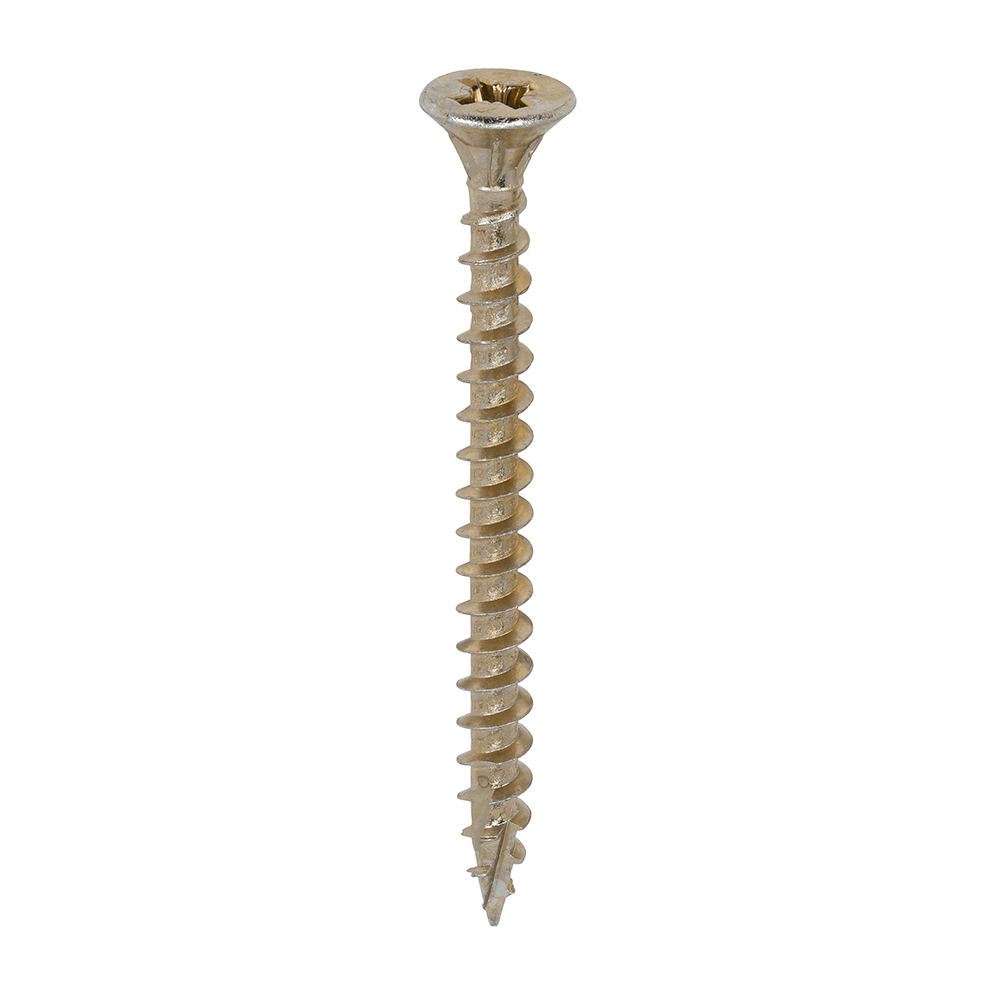 12 x 2 3⁄4 - (6.0 x 70mm) C2 Strong-Fix Multi-Purpose Premium Screws Pozi Countersunk - Zinc Yellow Passivated WoodScrew