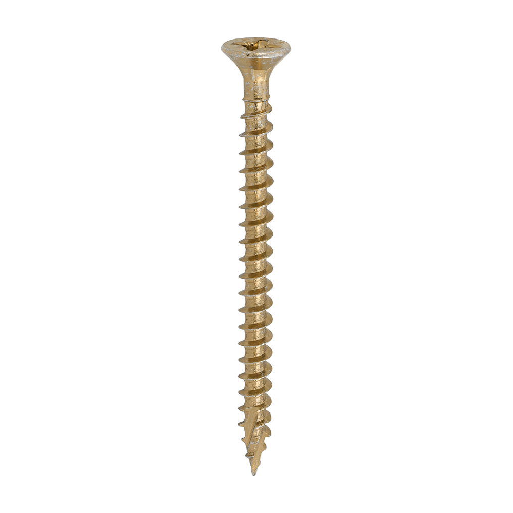 12 x 3 - (6.0 x 80mm) C2 Strong-Fix Multi-Purpose Premium Screws Pozi Countersunk - Zinc Yellow Passivated WoodScrew