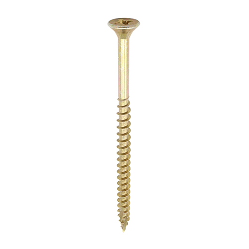 12 x 4 - (6.0 x 100mm) C2 Strong-Fix Multi-Purpose Premium Screws - PZ - Double Countersunk - Yellow
