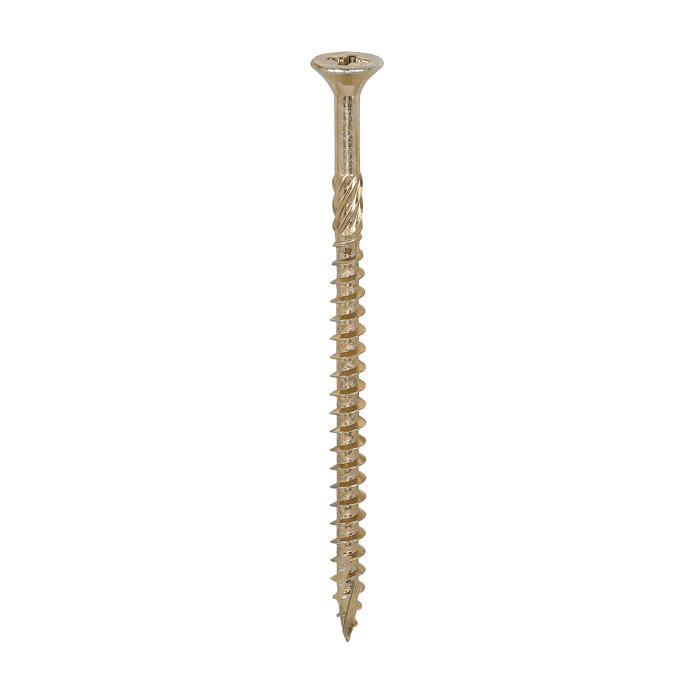 12 x 4 - (6.0 x 100mm) C2 Strong-Fix Multi-Purpose Premium Screws Pozi Countersunk - Zinc Yellow Passivated WoodScrew