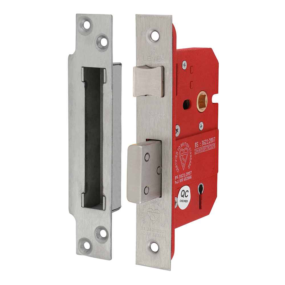 66mm 5 Lever British Standard Sashlock - Stainless Steel - Satin