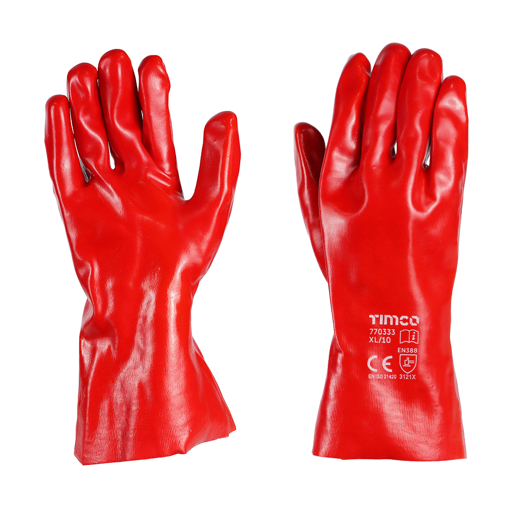 X Large PVC Gauntlets - PVC Coated Cotton Interlock