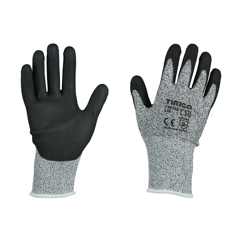 X Large High Cut Gloves - PU Coated HPPE Fibre with Glass Fibre