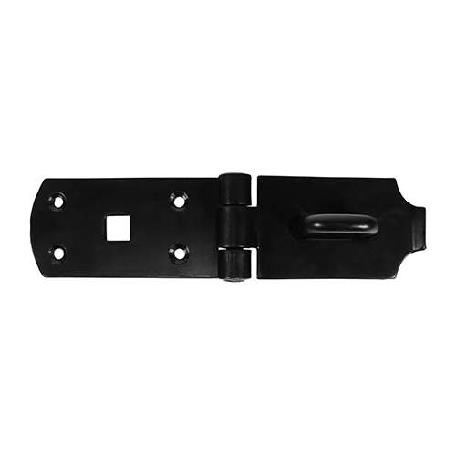 8" Secure Bolt On Hasp & Staple - Heavy Duty - Black