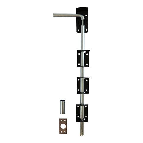 12" Garage Drop Down Bolt - Black