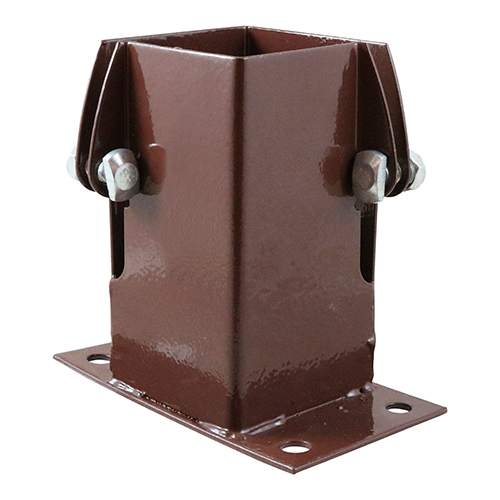 75mm Flush Fit Bolt Down Shoe - Bolt Secure - Oxide Red