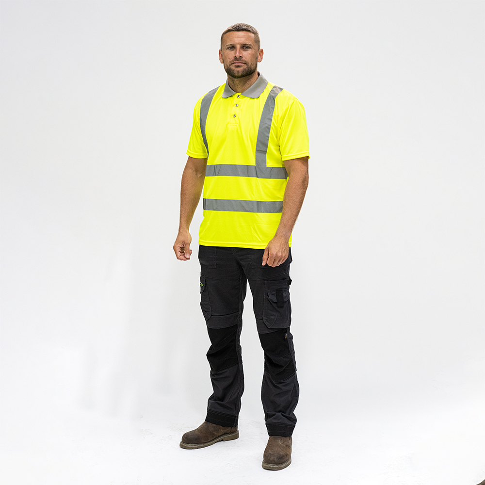 Medium Hi-Visibility Polo Shirt - Short Sleeve - Yellow
