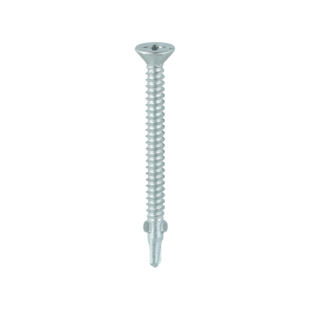 5.5 x 65mm Self Drill Phillips Countersunk Wing-Tip Screw - Metal Construction Timber to Light Section Steel - (Exterior Silver Ruspert)