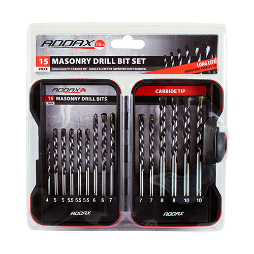 15pc Masonry Drill Bit Set