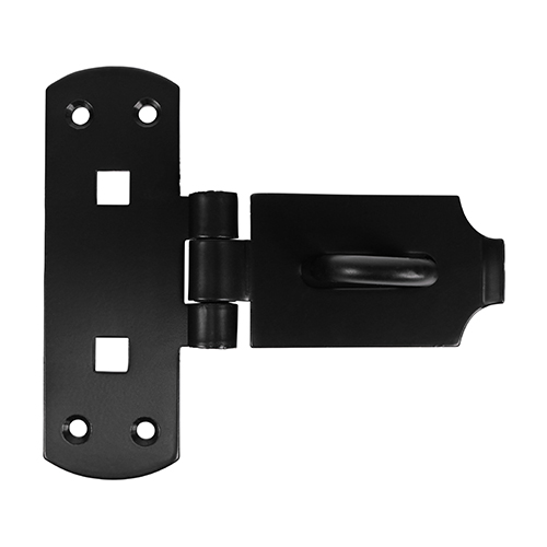 6" Vertical Pattern Bolt On Hasp & Staple - Heavy Duty - Black